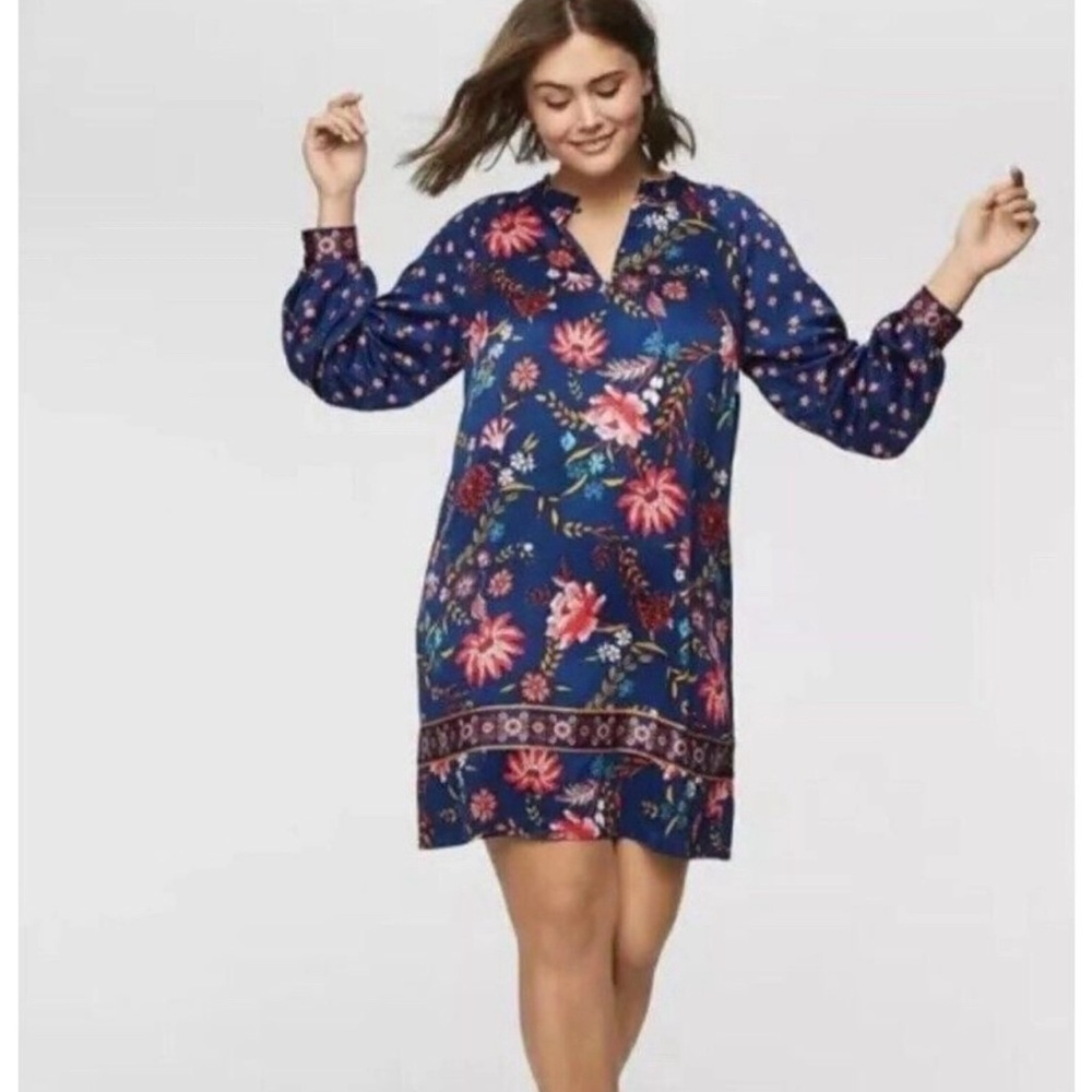 Loft Flower Faux-Silk Dress